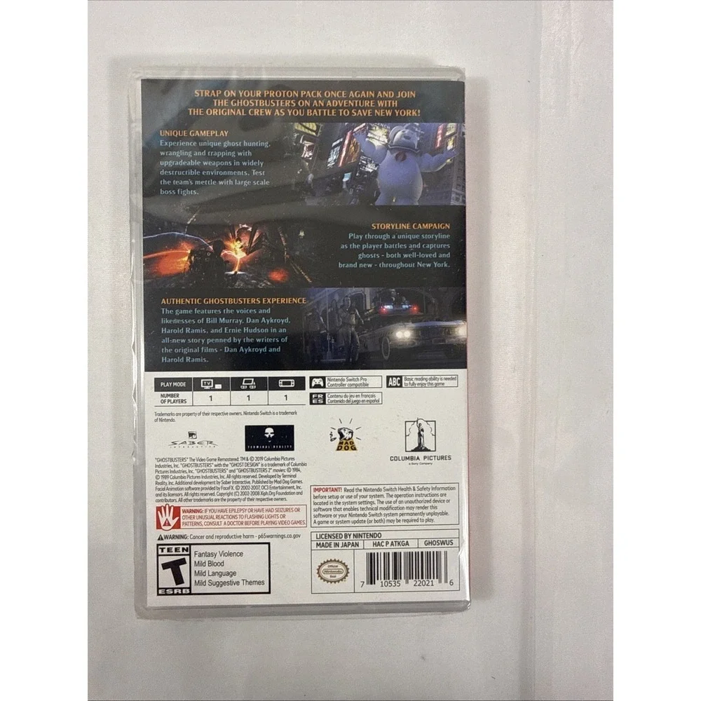 GHOSTBUSTERS THE VIDEO GAME REMASTERED NINTENDO SWITCH‎ BRAND NEW FACTORY SEALED